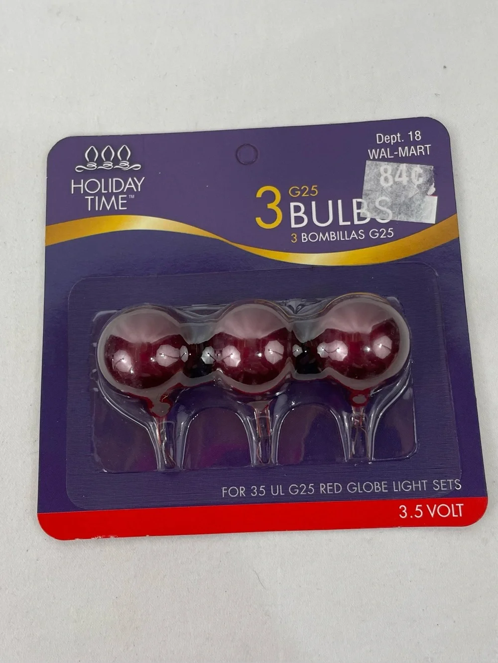 20 Packs Holiday Time G25 3.5V Replacement Christmas Bulbs 60 Bulbs NOS